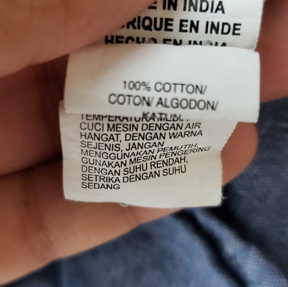 Lucky Brand Blue Chambray Button Up Shirt Minimal Poplin - Picture 7 of 7